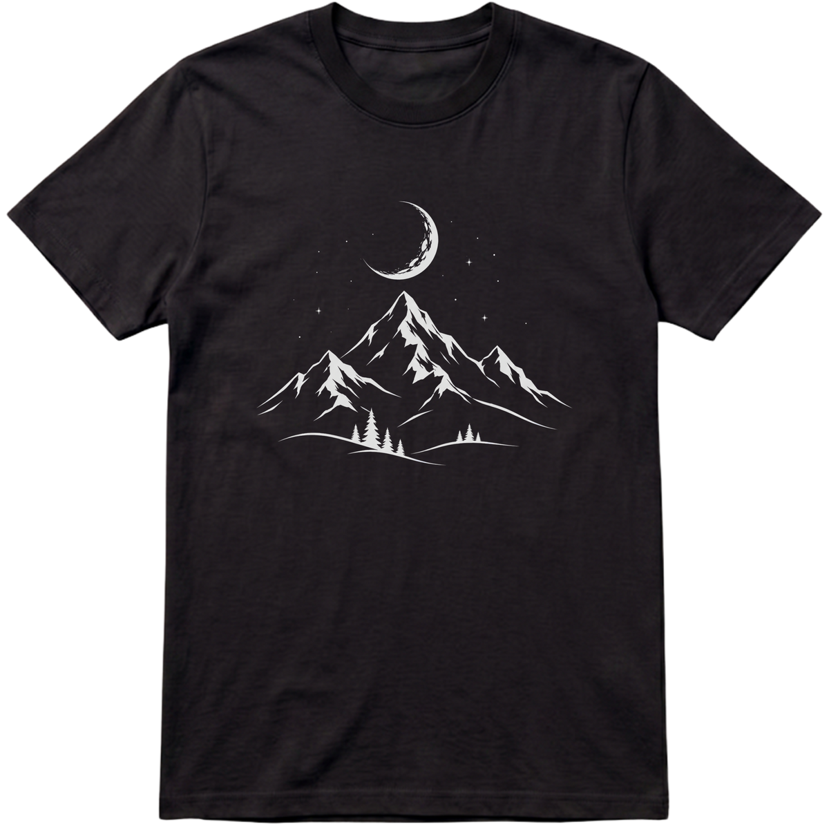 Camiseta Montanhas ao Luar Minimalista