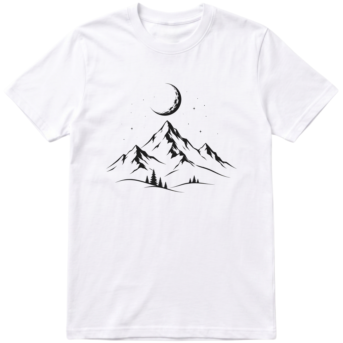 Camiseta Montanhas ao Luar Minimalista
