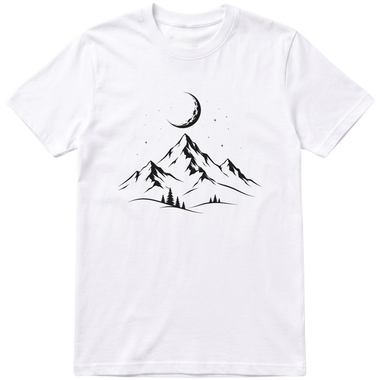 Camiseta Montanhas ao Luar Minimalista